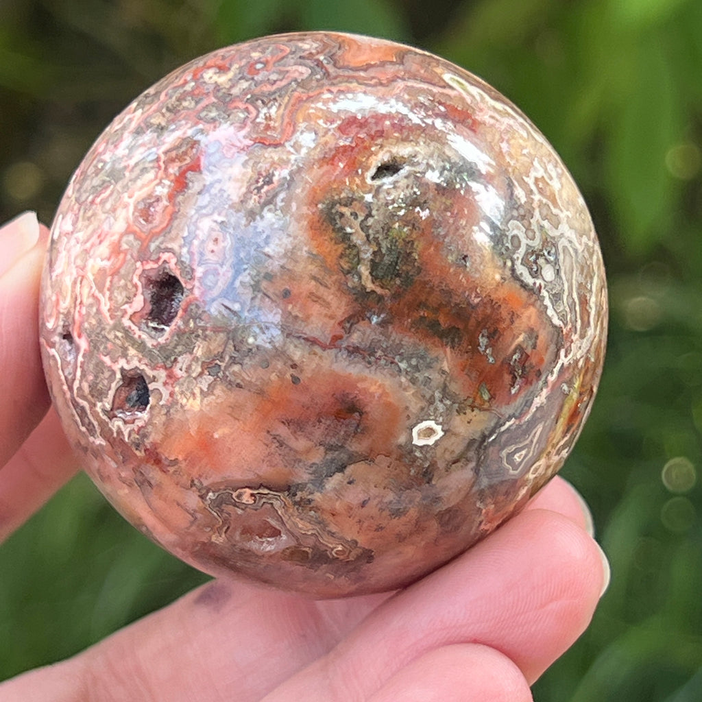 Sfera agat Crazy Lace model 1, pietre semipretioase - druzy.ro 12 
