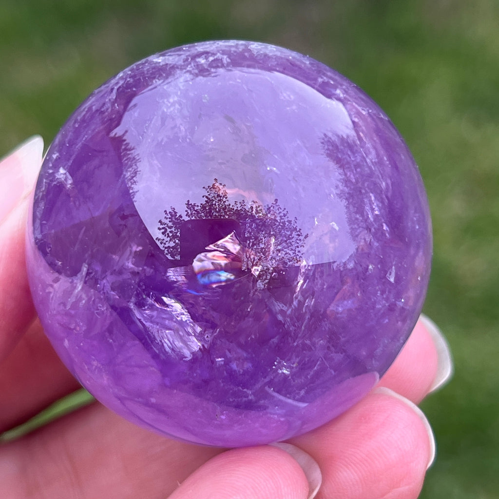 Sfera ametist AA din Brazilia model 9, pietre semipretioase - druzy.ro 9 
