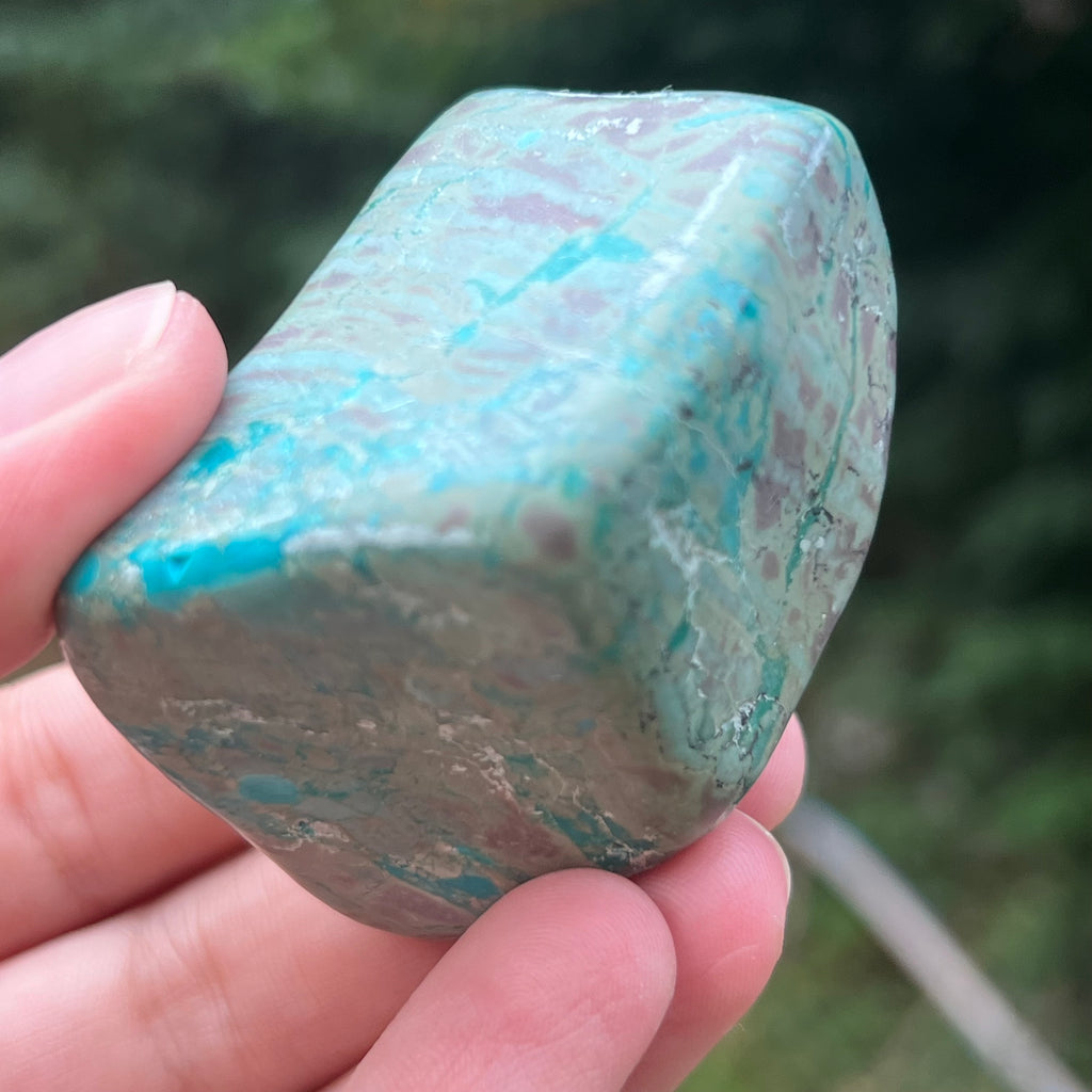 Shattuckite forma libera/palmstone m7, druzy.ro, pietre semipretioase 12