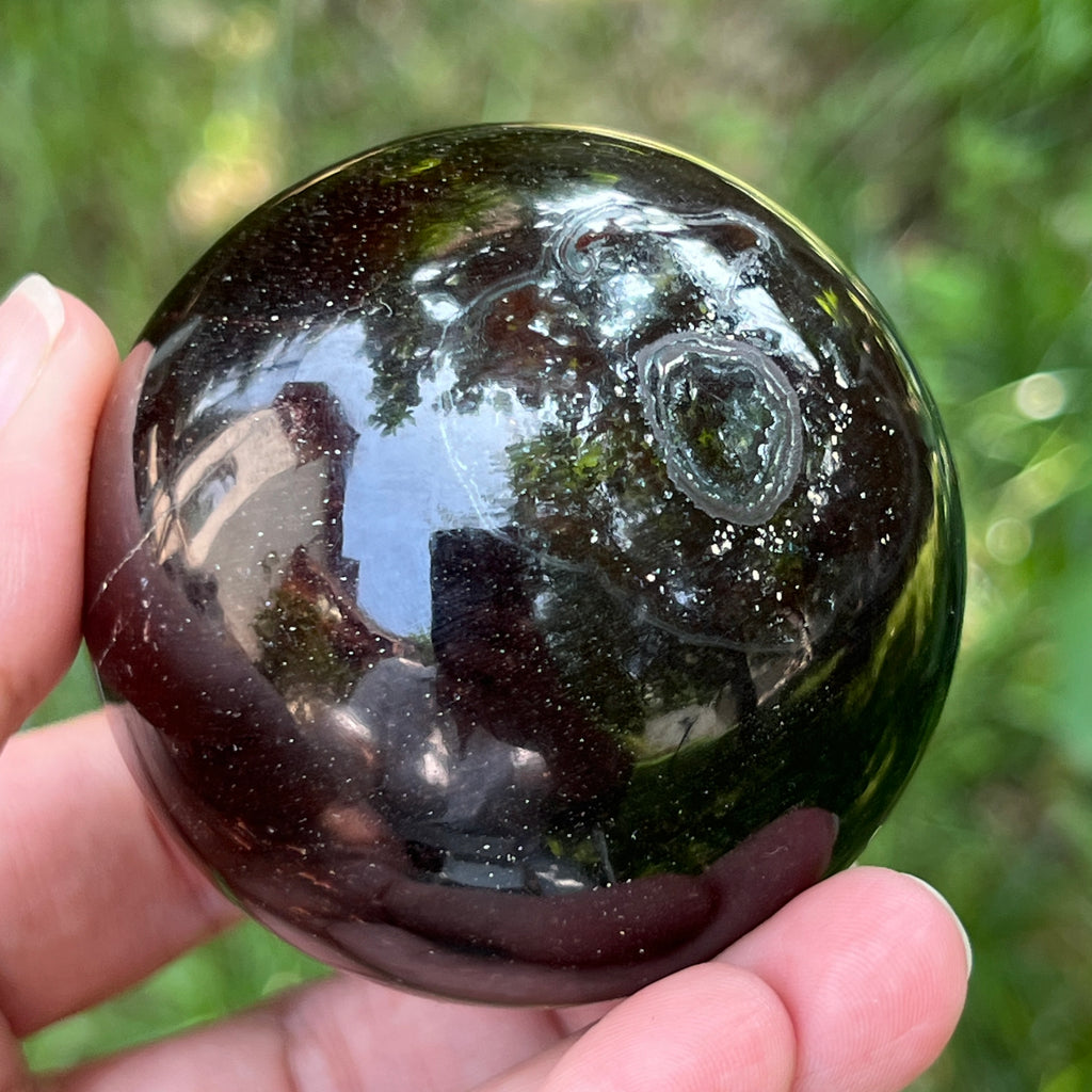 Sfera ochi de tigru rosu model 3, pietre semipretioase - druzy.ro 12 