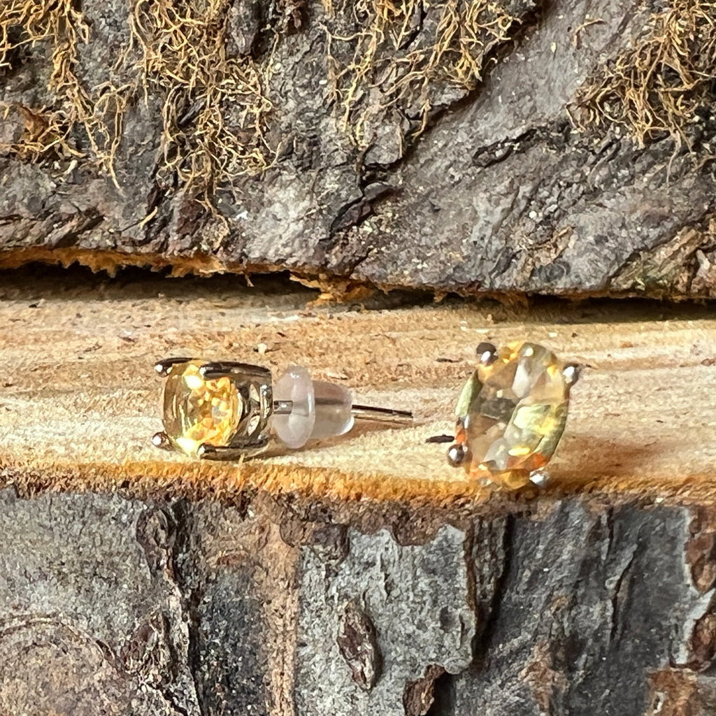 Cercei stud citrin 5 * 7 mm din argint, pietre semipretioase - druzy.ro 2 