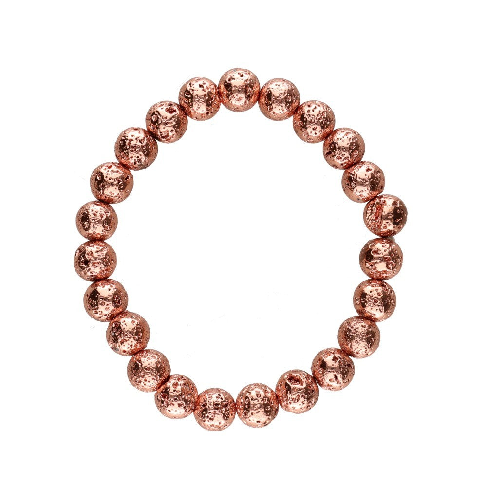Bratara lava stones in cupru 8 mm, pietre semipretioase - druzy.ro 1 