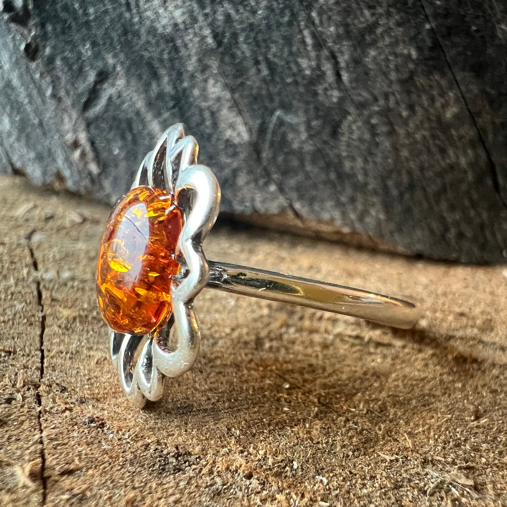 Inel argint cu chihlimbar Amber21, pietre semipretioase - druzy.ro 2 