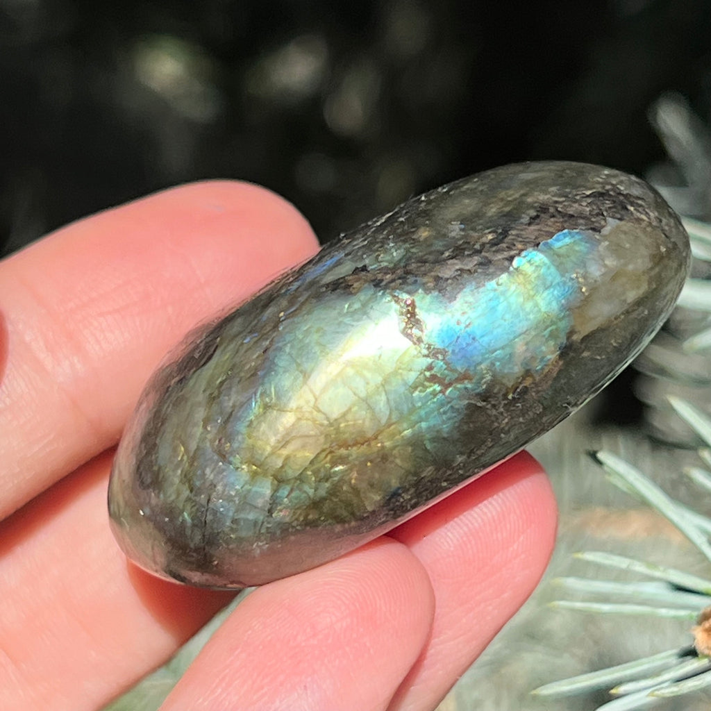 Labradorit palm stone m16, druzy.ro, cristale 3