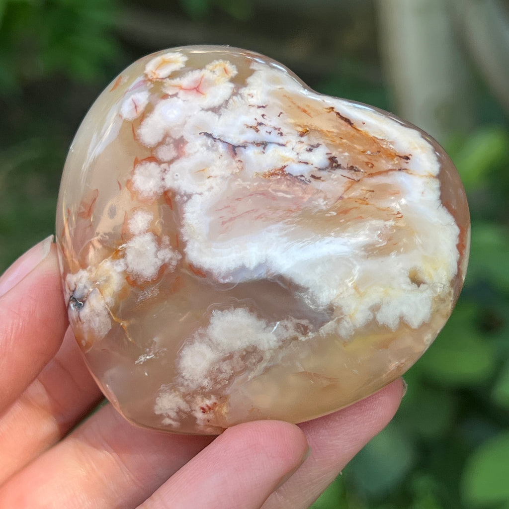 Inima agat coral floare | Model 2, pietre semipretioase - druzy.ro 3 
