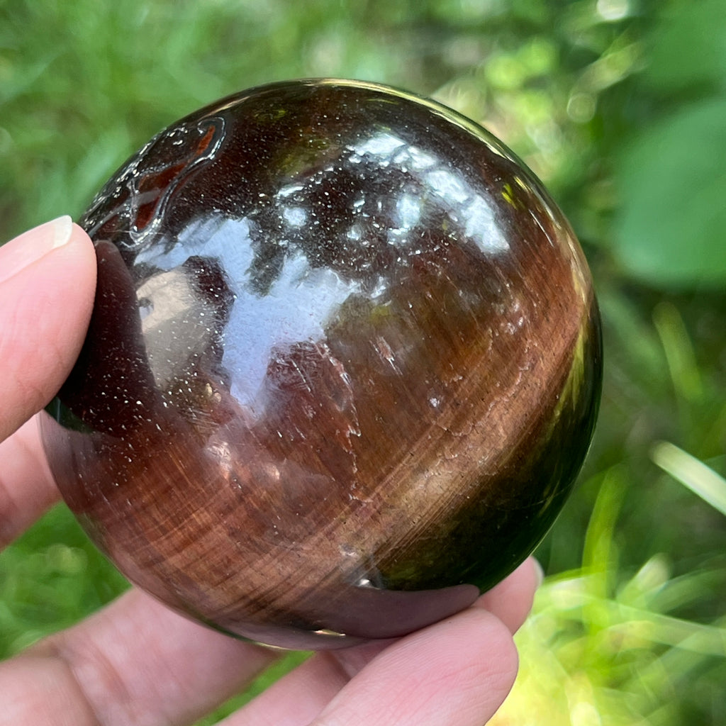 Sfera ochi de tigru rosu model 3, pietre semipretioase - druzy.ro 2 