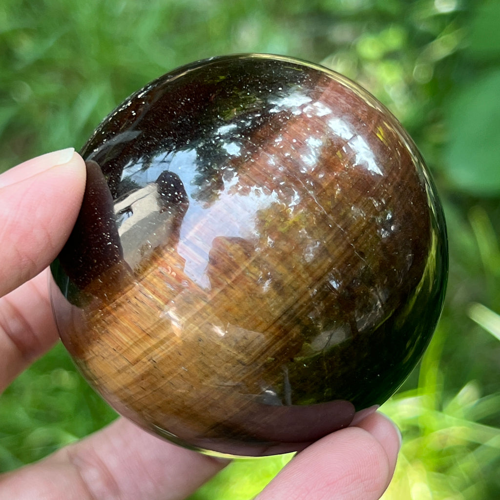 Sfera ochi de tigru rosu model 3, pietre semipretioase - druzy.ro 5 