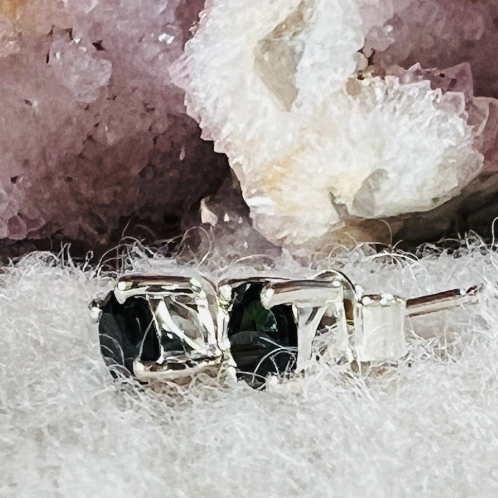 Cercei stud turmalina neagra argint 5 mm, druzy.ro, pietre semipretioase 3