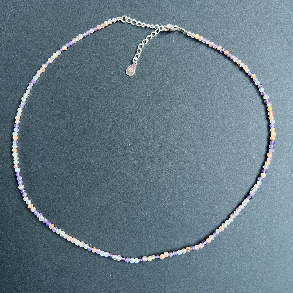 Colier ametist, cuarț roz, citrin și cuarț incolor Crystal Harmony #83, pietre semipretioase - druzy.ro 1 