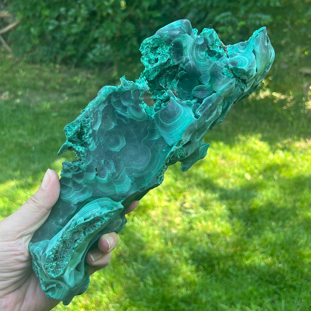 Malachit matasos piatra bruta | Model XXL 1, pietre semipretioase - druzy.ro 4 