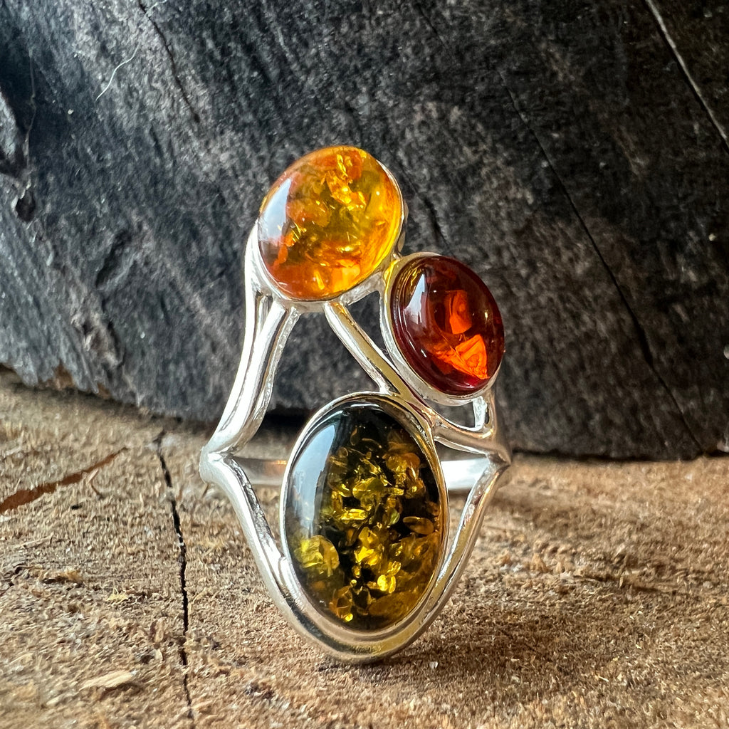 Inel argint cu chihlimbar Amber18, pietre semipretioase - druzy.ro 1 