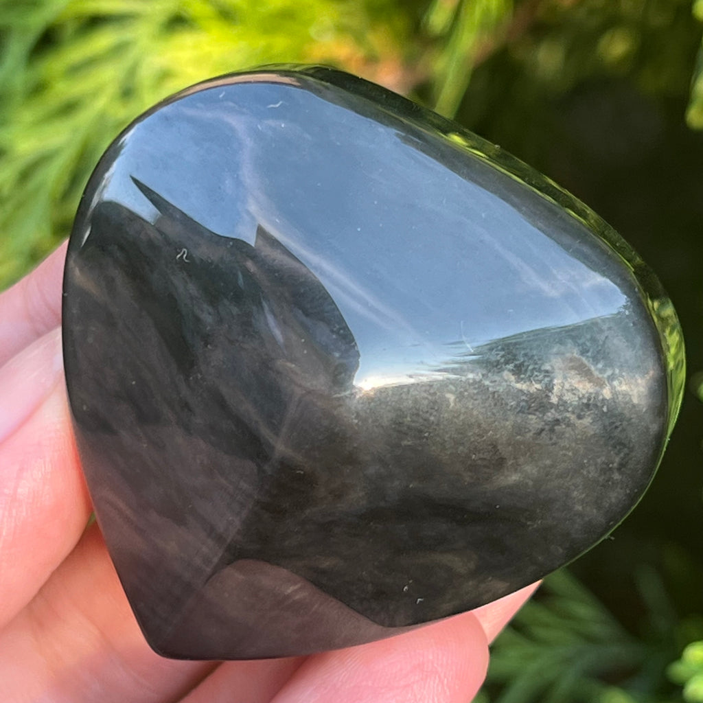 Obsidian curcubeu inima model 4, pietre semipretioase - druzy.ro 1 