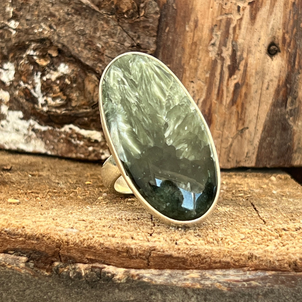 Inel serafinit din argint model 4, pietre semipretioase - druzy.ro 2 