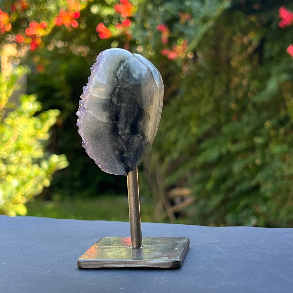 Inima ametist stand model 9, calitate +AAA, geoda ametist Urguay, pietre semipretioase - druzy.ro 4 