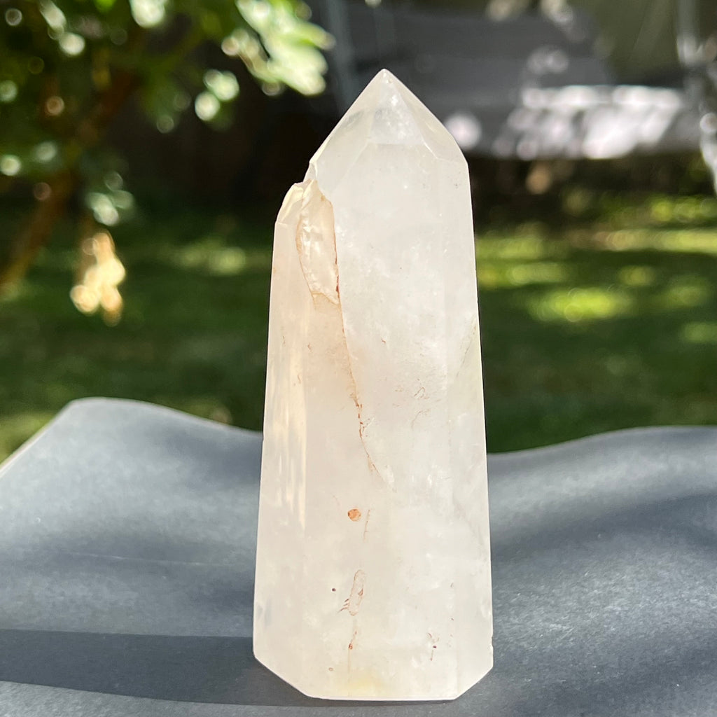 Obelisc/varf/generator cristal de stanca/cuart incolor Africa Af5/ m6, druzy.ro, cristale 3