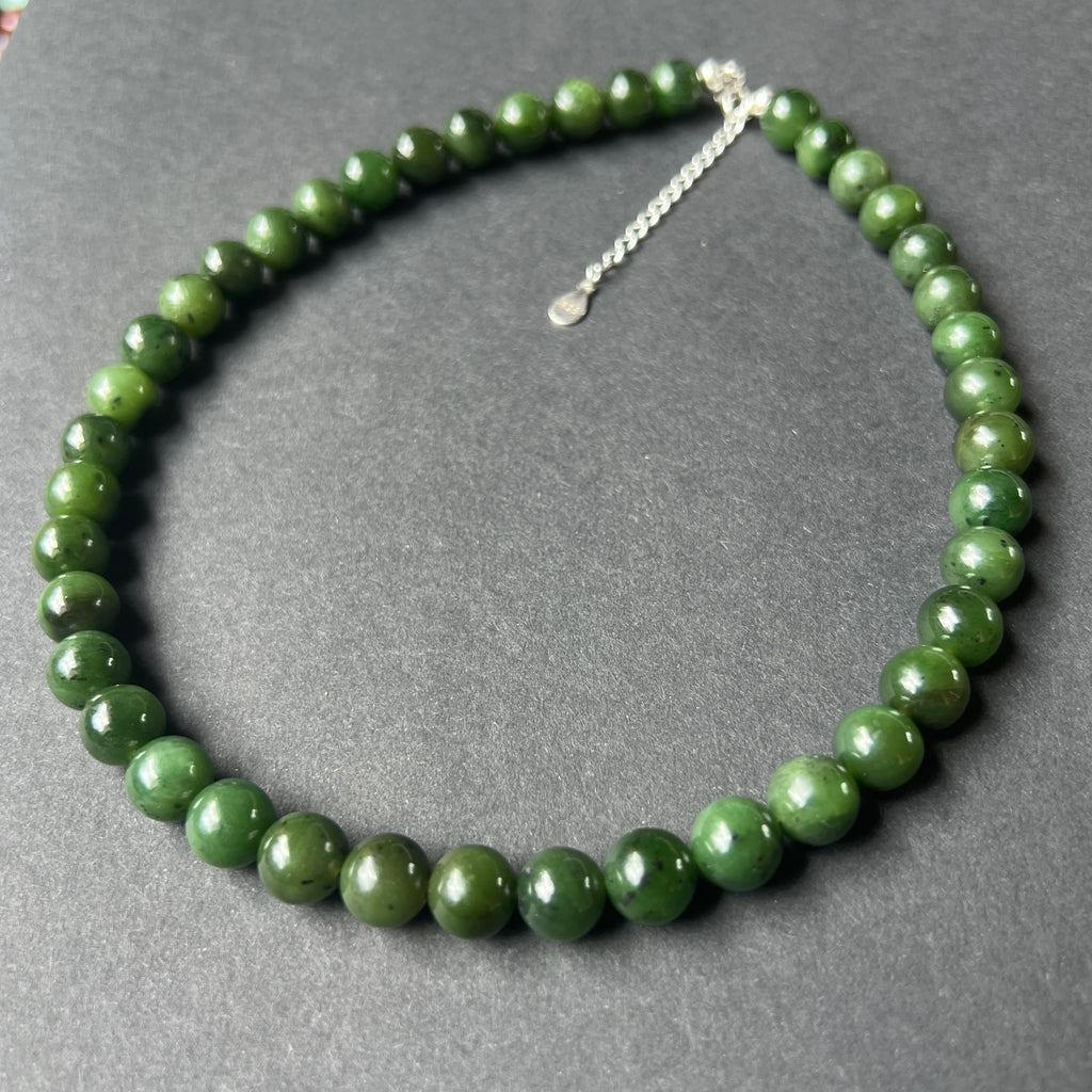 Colier jad verde nefrit Bloom #33, pietre semipretioase - druzy.ro 2 