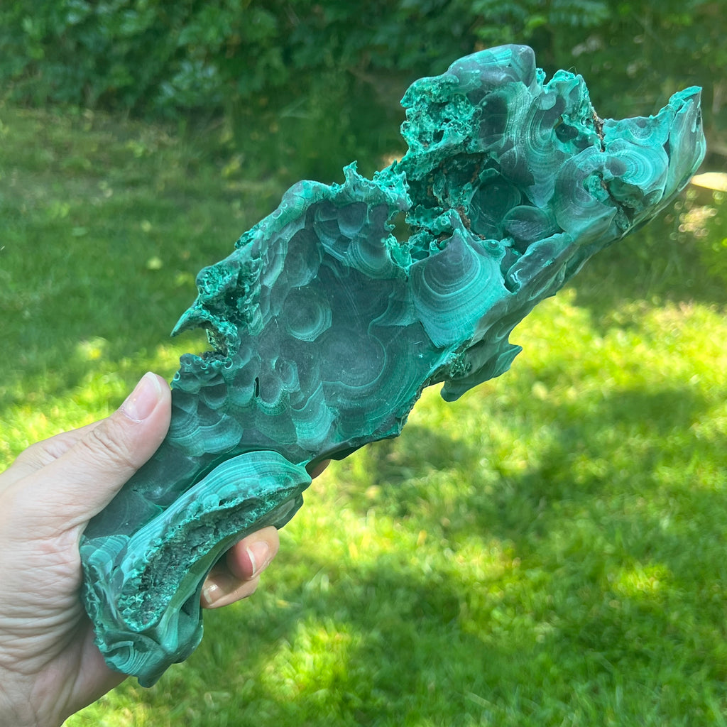 Malachit matasos piatra bruta | Model XXL 1, pietre semipretioase - druzy.ro 9 