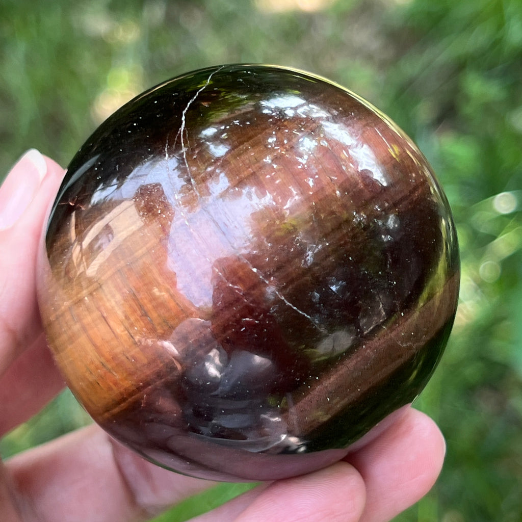Sfera ochi de tigru rosu model 3, pietre semipretioase - druzy.ro 13 