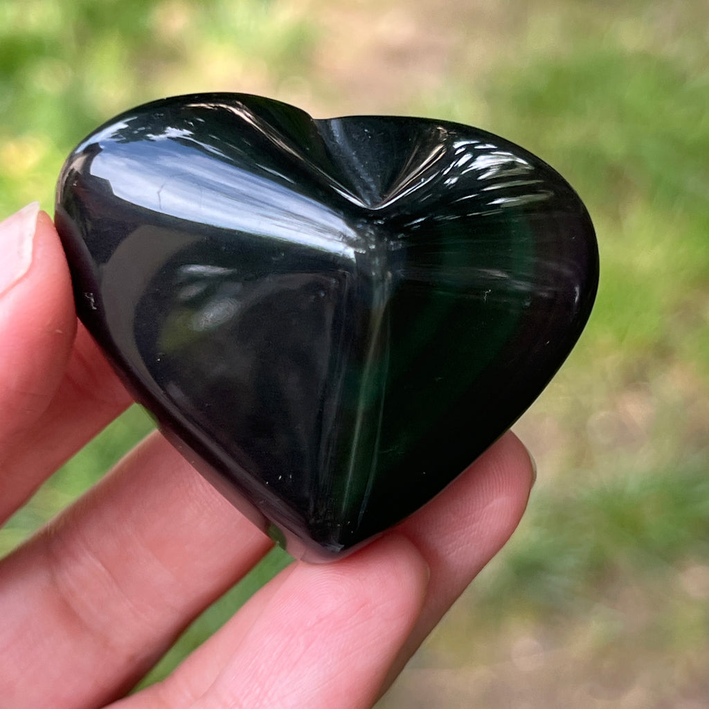 Obsidian curcubeu inima model 8, pietre semipretioase - druzy.ro 4 