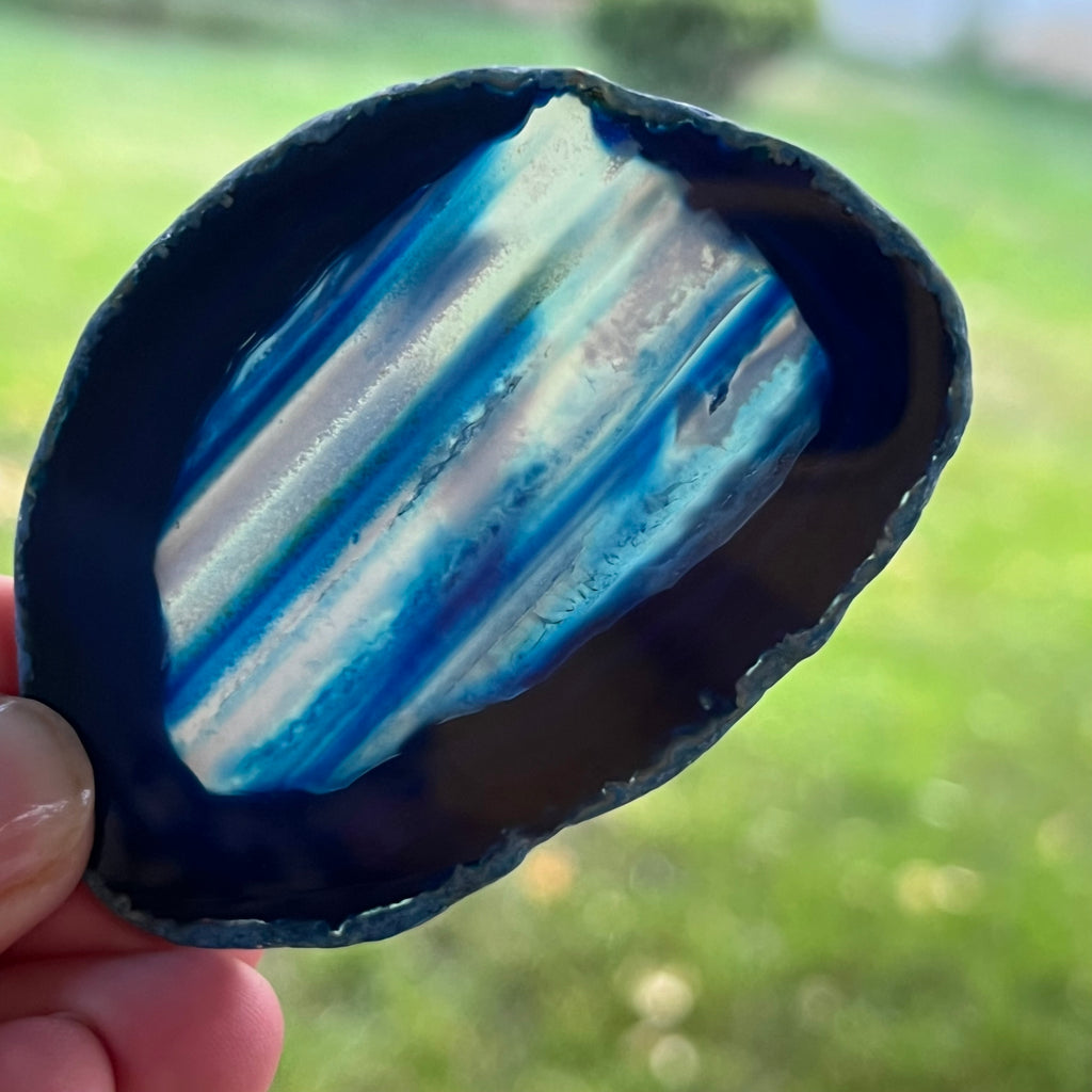 Felie agat albastru m6, pietre semipretioase - druzy.ro 1