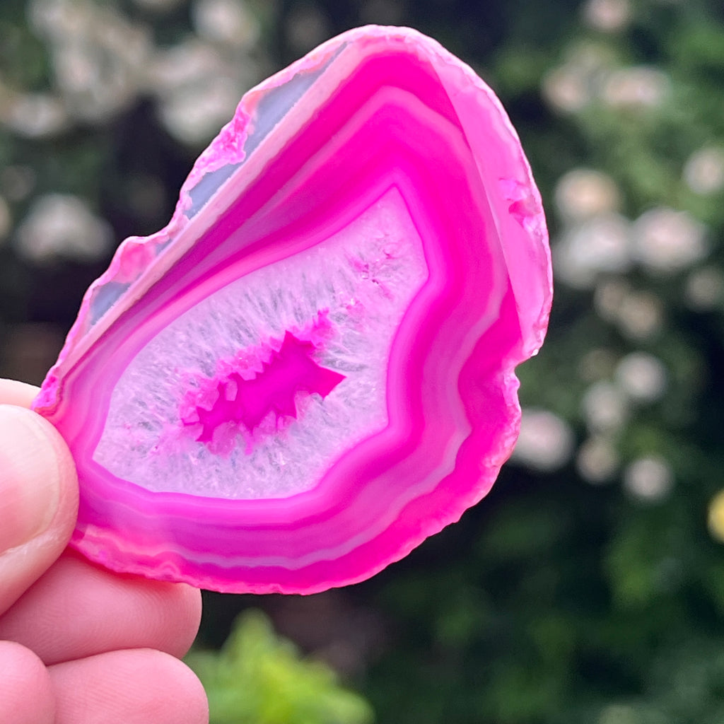 Felie agat roz Brasil m8, pietre semipretioase - druzy.ro 1 