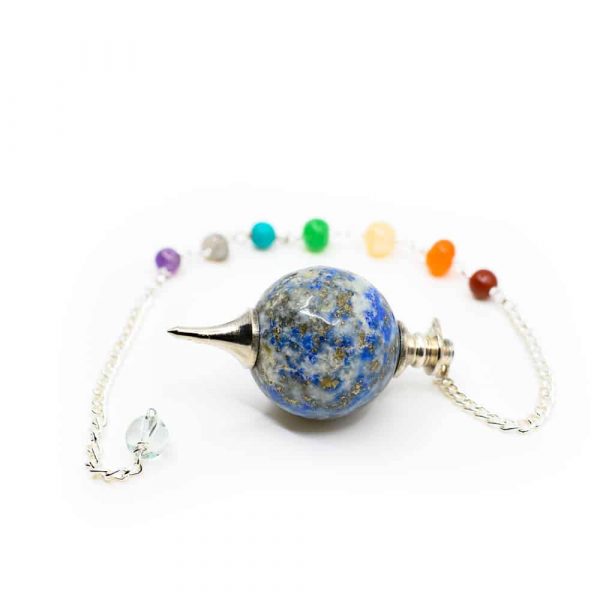 Pendul sfera Lapis Lazuli cu cristale 7 chakre, druzy.ro, cristale 1