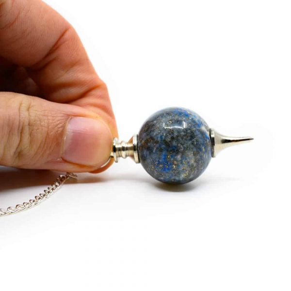 Pendul sfera Lapis Lazuli cu cristale 7 chakre, druzy.ro, cristale 2