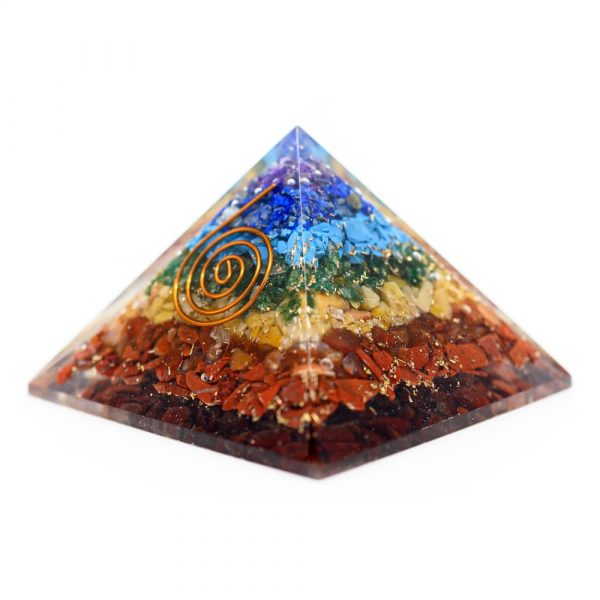 Piramida 7 chakre orgonit 6.5 cm, spirala cupru, druzy.ro, cristale 1