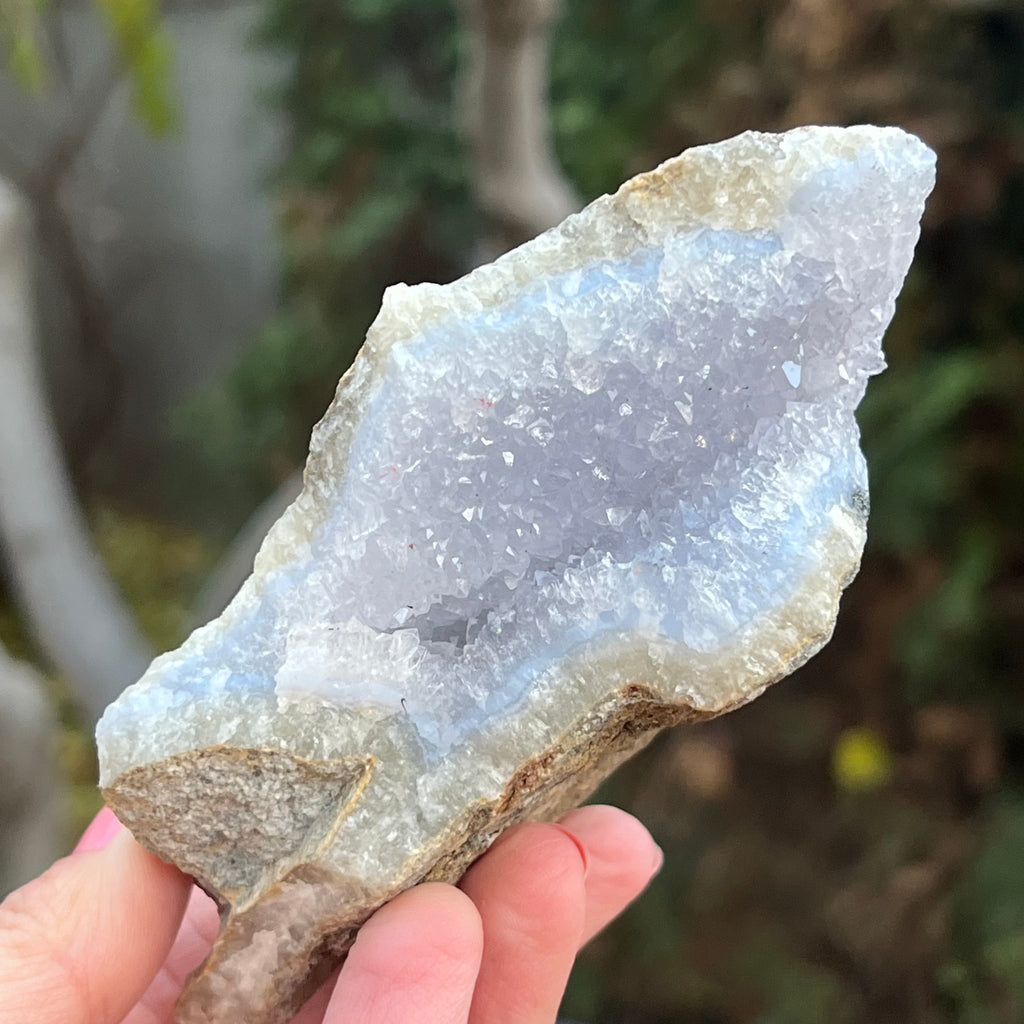 Calcedonie albastra /blue lace/ agat albastru piatra bruta m19, druzy.ro, cristale 2