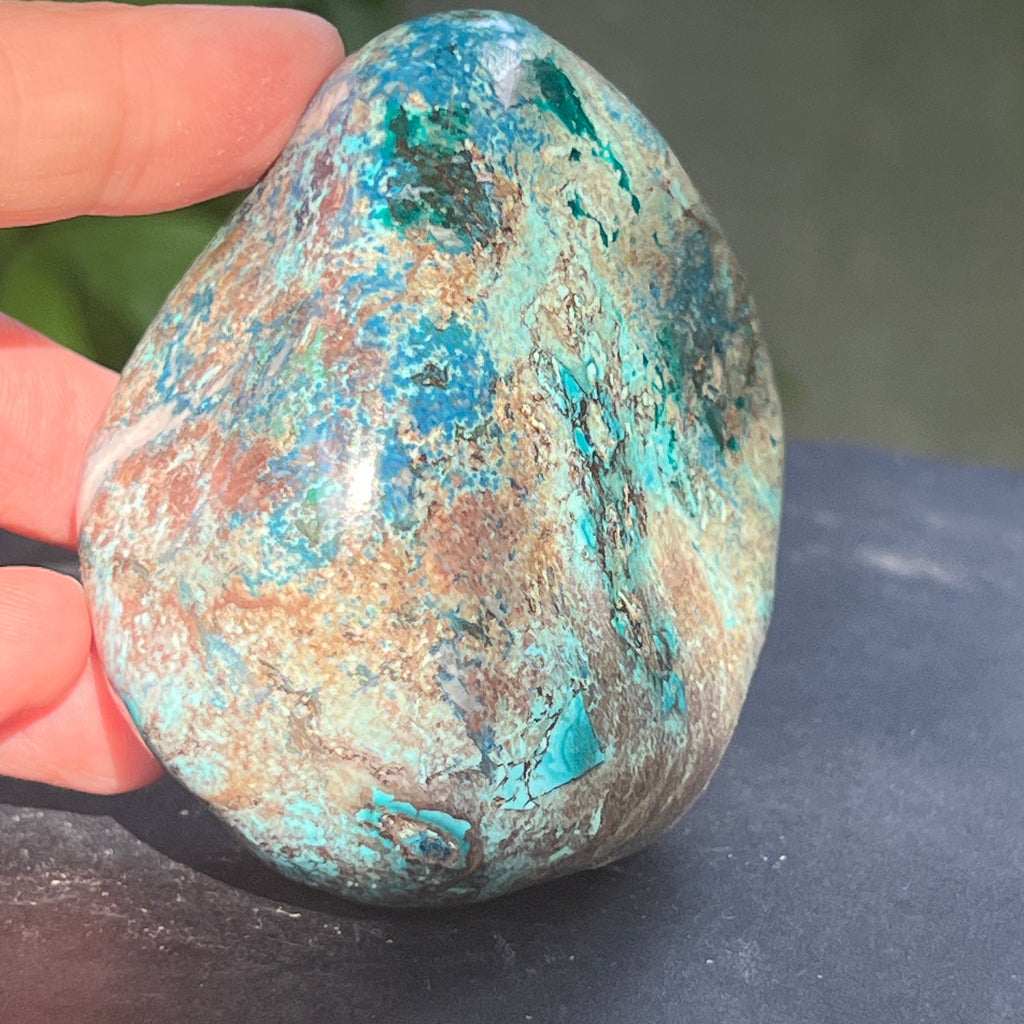 Shattuckite forma libera/palmstone m6, pietre semipretioase - druzy.ro 8 