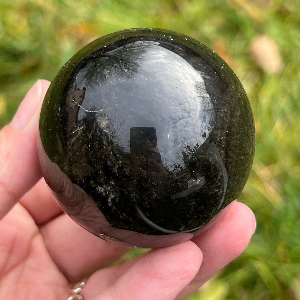 Sfera obsidian model 2, pietre semipretioase - druzy.ro 12 