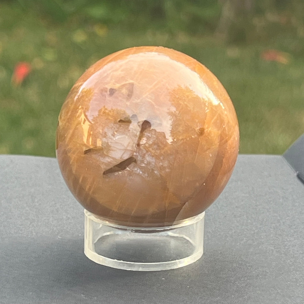 Piatra lunii somon piersica sfera model 6, pietre semipretioase - druzy.ro 1