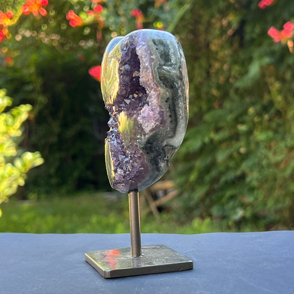 Inima ametist stand model 7, calitate +AAA, geoda ametist Urguay, pietre semipretioase - druzy.ro 3 