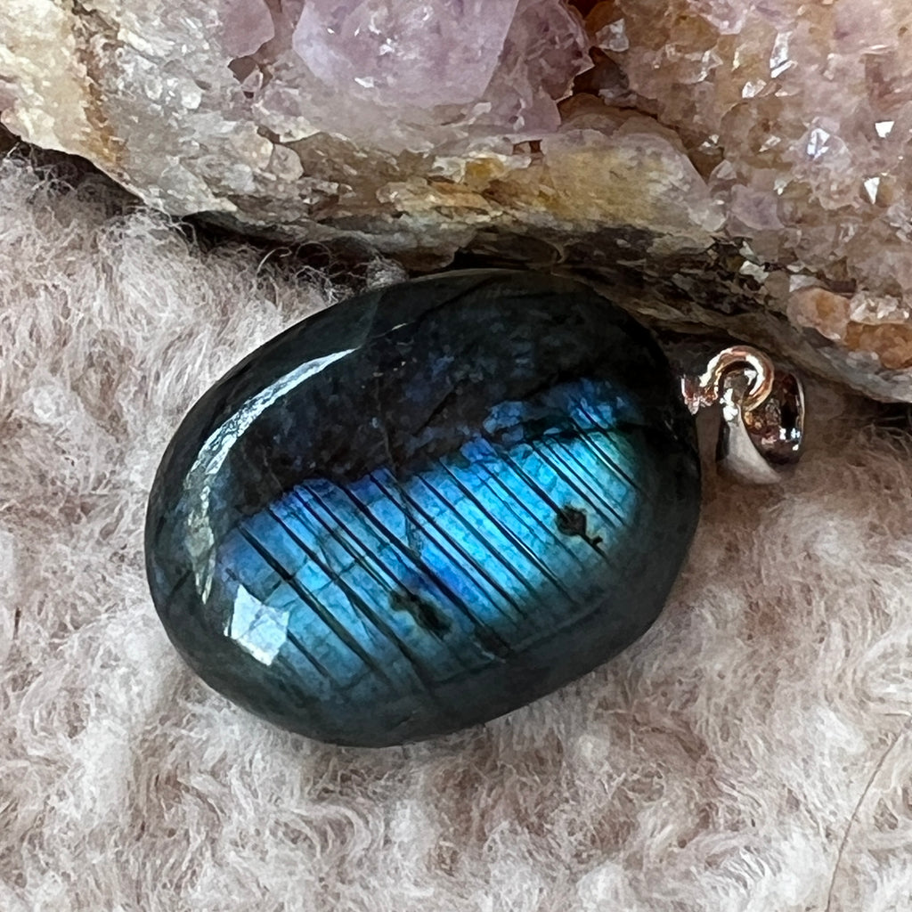Pandantiv oval labradorit, pietre semipretioase - druzy.ro 5 