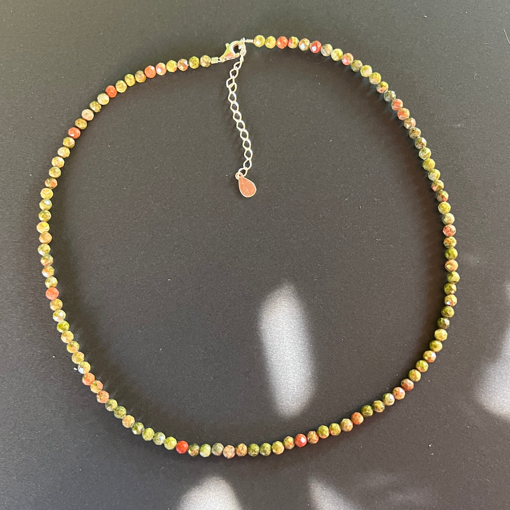 Colier unakit fațetat Terra #51, pietre semipretioase - druzy.ro 1 