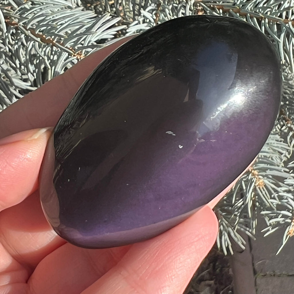 Obsidian curcubeu palmstone model 5, druzy.ro, cristale 3