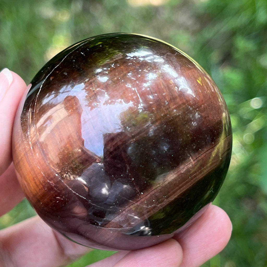 Sfera ochi de tigru rosu model 3, pietre semipretioase - druzy.ro 14 