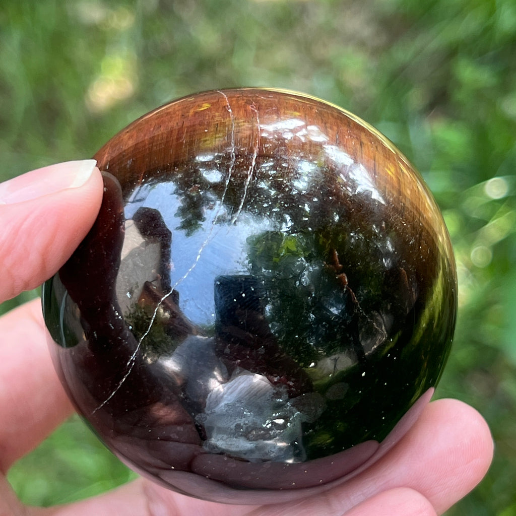 Sfera ochi de tigru rosu model 3, pietre semipretioase - druzy.ro 9 