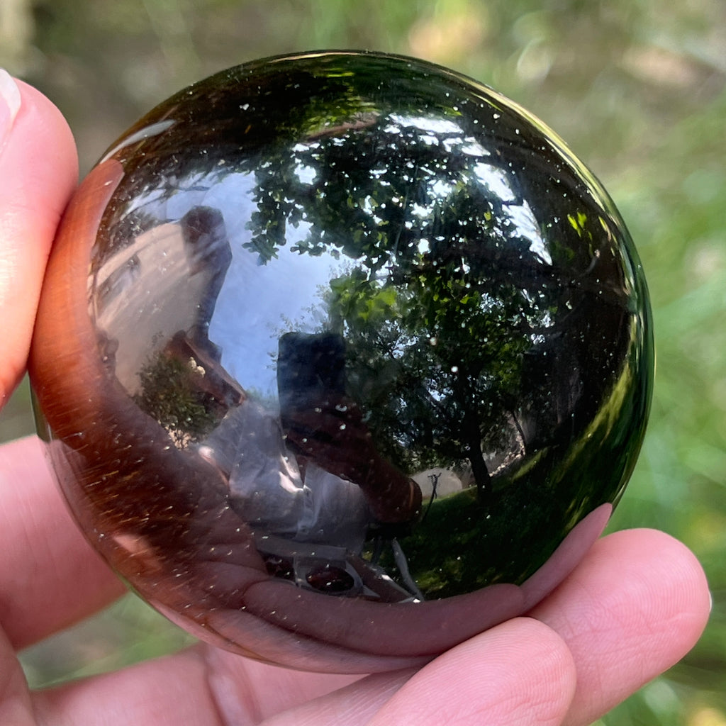 Ochi de tigru sfera model 2, pietre semipretioase - druzy.ro 6 