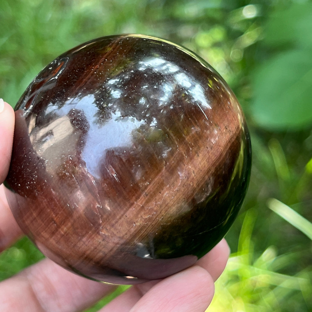 Sfera ochi de tigru rosu model 3, pietre semipretioase - druzy.ro 1 