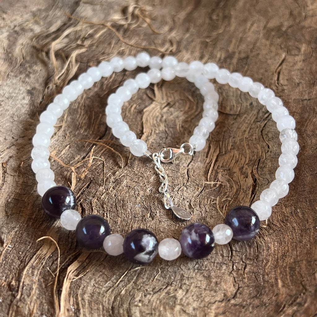 Colier ametist, jad Serenity#17, pietre semipretioase - druzy.ro 5 