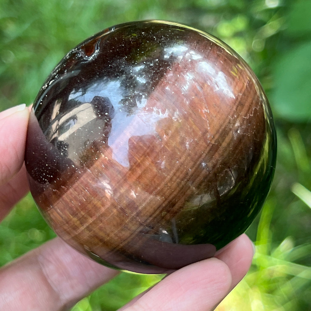 Sfera ochi de tigru rosu model 3, pietre semipretioase - druzy.ro 3 