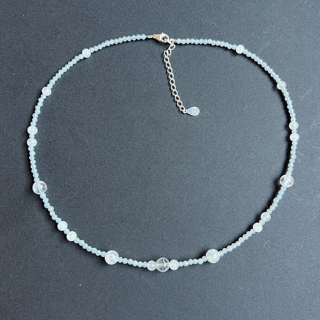 Colier angelit Celestia#71, pietre semipretioase - druzy.ro 1 