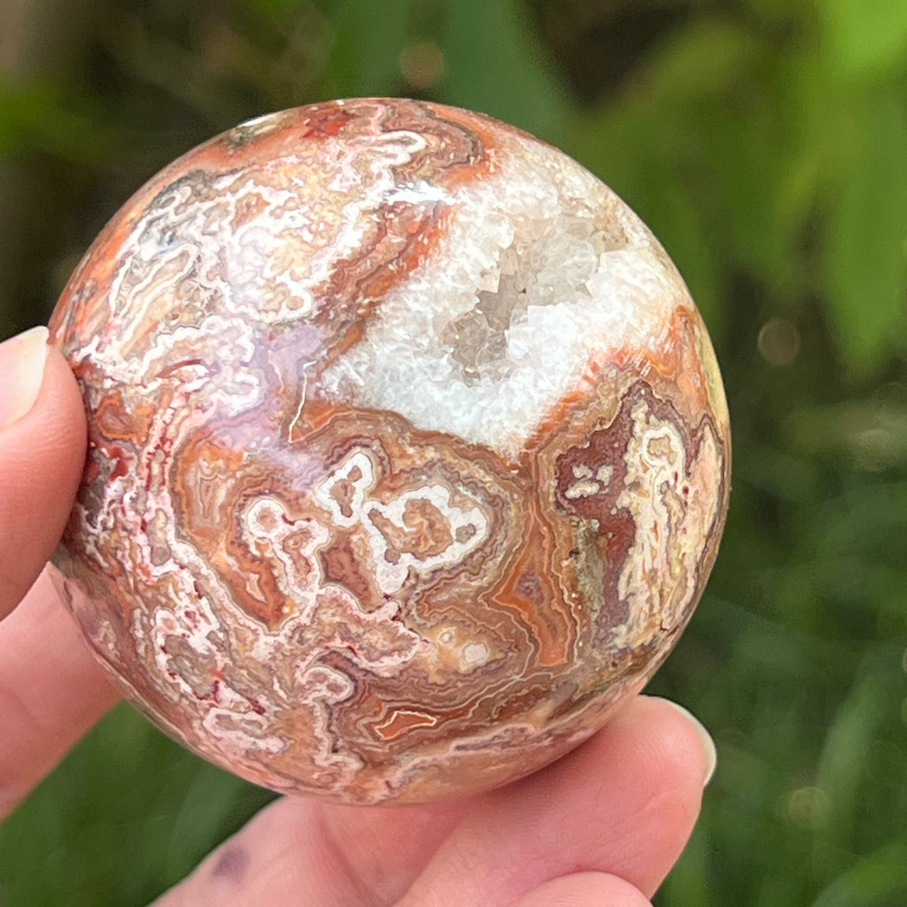 Sfera agat Crazy Lace model 1, pietre semipretioase - druzy.ro 4 