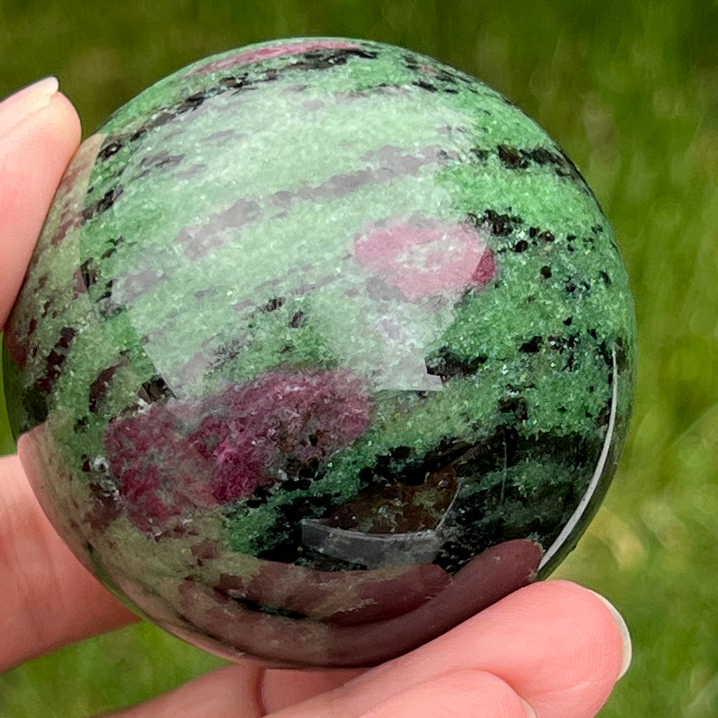 Sfera rubin in zoisit model 3, pietre semipretioase - druzy.ro 1 