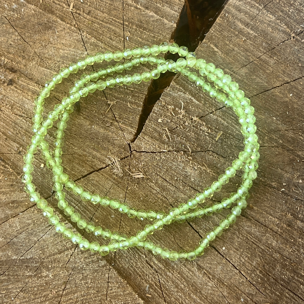 Bratara fateta peridot 3 mm, pietre semipretioase - druzy.ro 1 