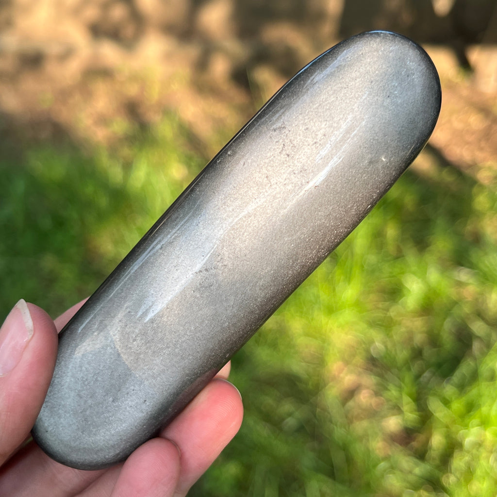 Obsidian argintiu palmstone model 12, pietre semipretioase - druzy.ro 3 