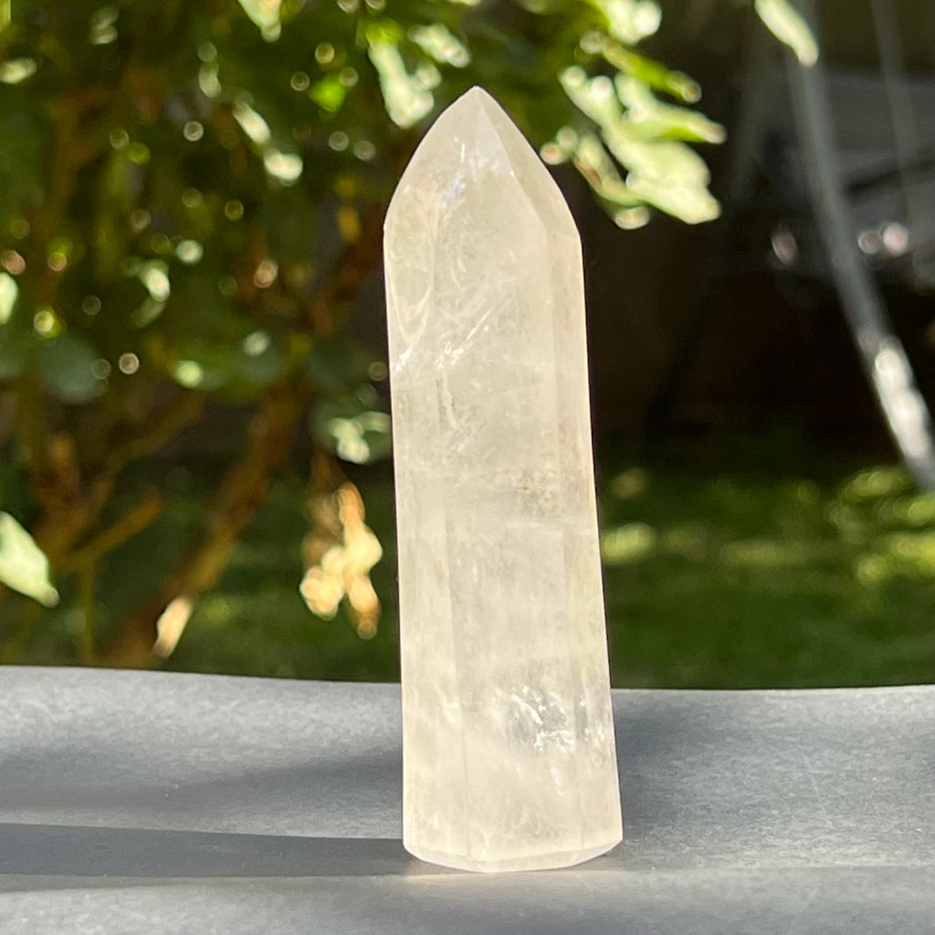 Obelisc/varf cristal de stanca/cuart incolor Africa Af5/m3, druzy.ro, cristale 4