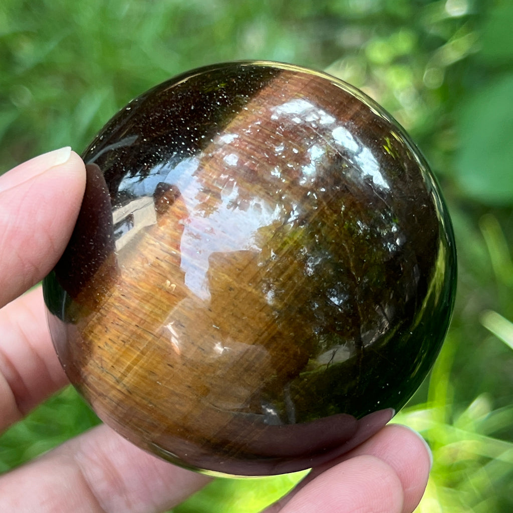 Sfera ochi de tigru rosu model 3, pietre semipretioase - druzy.ro 6 