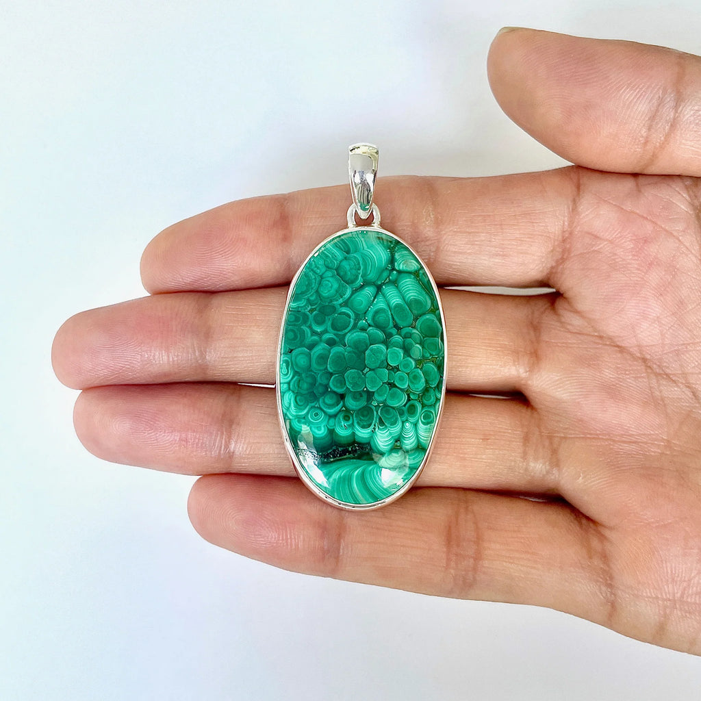 Pandantiv malachit din argint | Model 1, pietre semipretioase - druzy.ro 2 